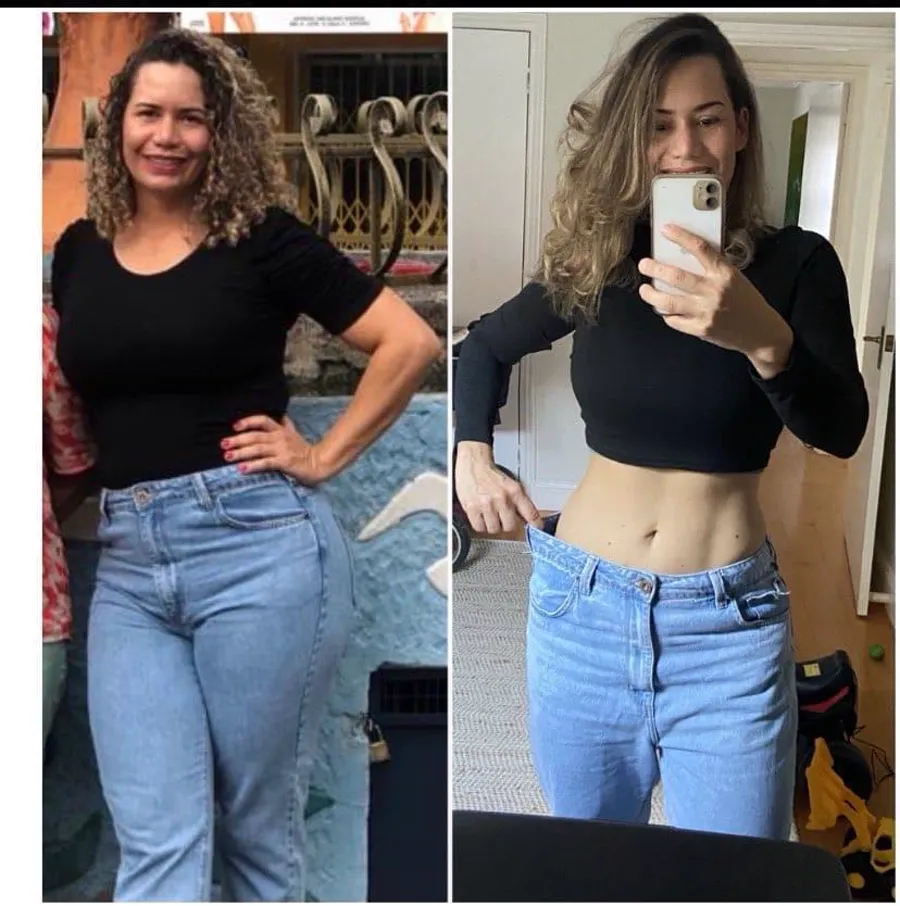 Antes e depois de aluna