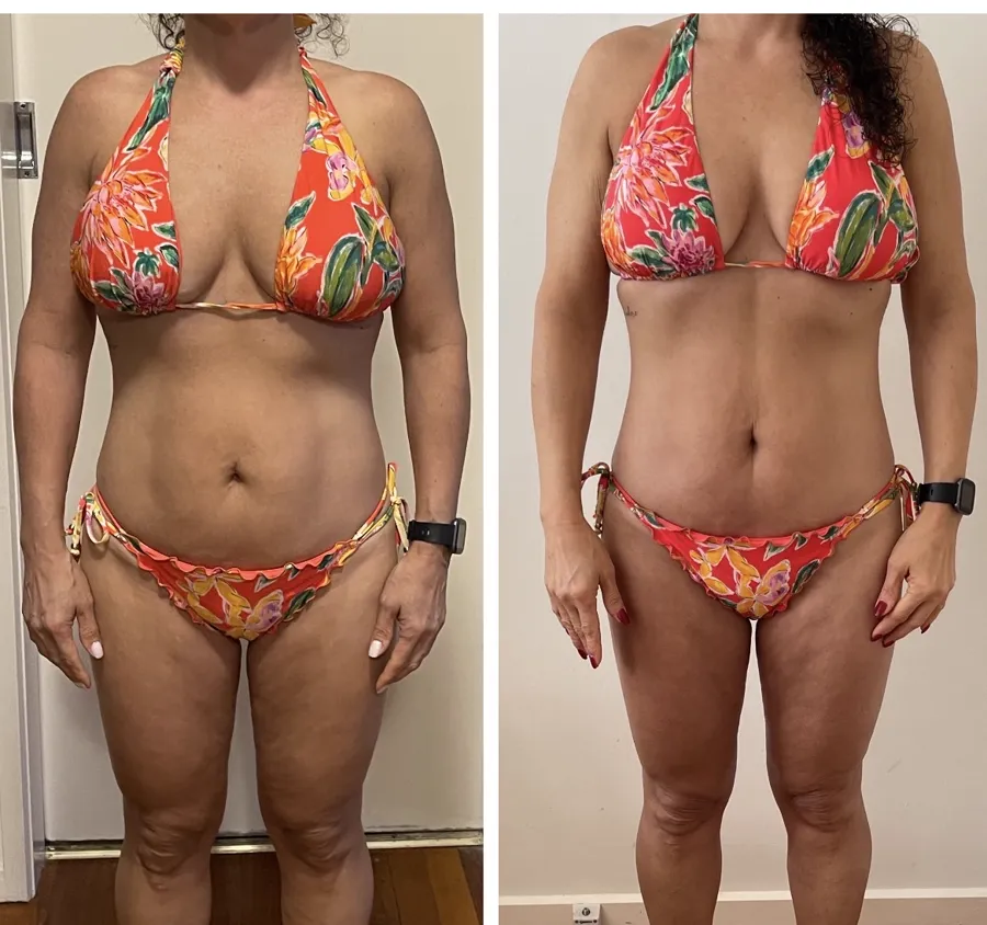 Antes e depois de aluna