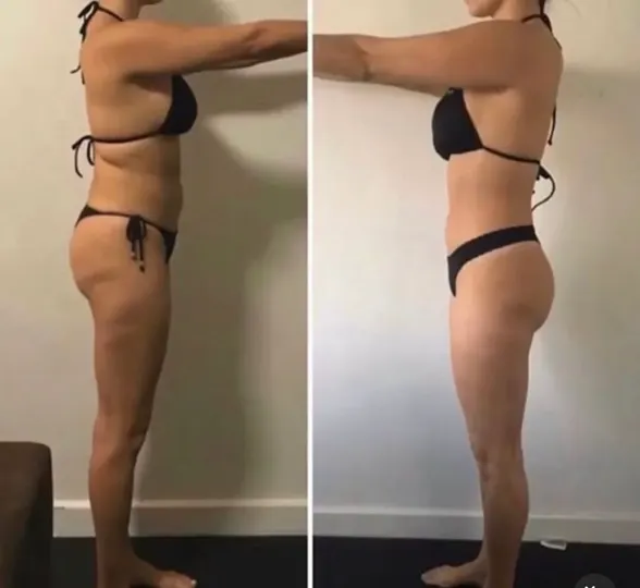 Antes e depois de aluna em 6 semanas