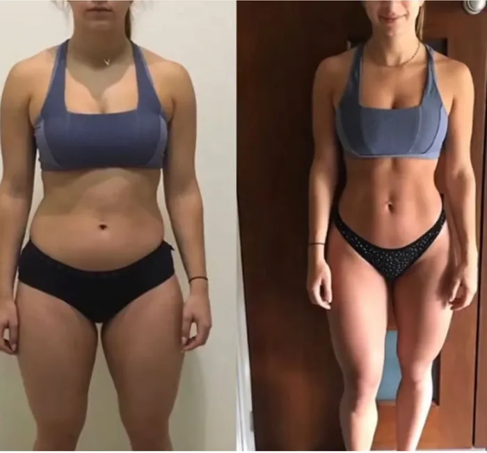 Antes e depois de aluna